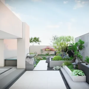 Sustainable Outdoor Living Design Service Modern Eco friendly Garden Layout One stop Decoration with Blueprints and Sourcing