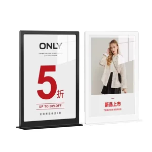T Type Metal Desktop A4 Poster Display Stand Store Hotel Billboard Photo Advertising Display