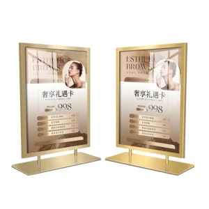 T shaped A5/A4 Card Stand Sign Holder A6 Portrait Upright Double sided Stainless Steel Menu Sign Holder