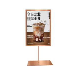 T shaped A5/A4 Card Stand Sign Holder A6 Portrait Upright Double sided Stainless Steel Menu Sign Holder