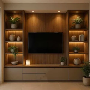 TV Stand with Fireplace Fireplace TV Console Home Entertainment Center with Storage Cabinet