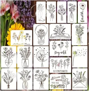Texture Stencil 16 Unique Patterns Reusable Stencils for Craft Possibilities