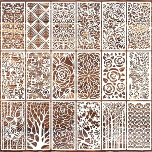 Texture Stencil, 16 Unique Patterns Reusable Stencils for Infinite Craft Possibilities