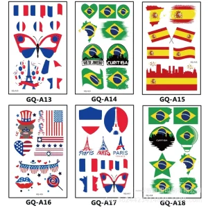 Theme Water Transfer Printed Tattoo Stickers with Geometric Shapes for Face Full Body Use at Sports Competitions
