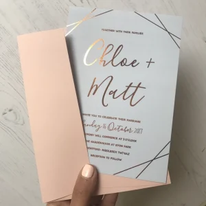 Thick Paper Wedding Invitation Invitations Template Invite with Elegant Foil Embossing