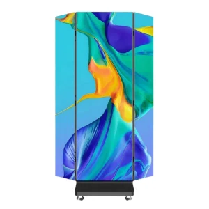 Three Fold Double Sided GOB LED Poster Screen Foldable Portable Indoor Advertising Display Totem Stand CMS Cloud Based RDM