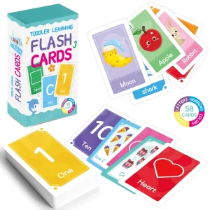 Toddler Alphabet Flash Cards Color Shape Number Learning Cards for Early Education private label flash cards for kids