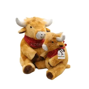 Top Sale Custom Soft Plush Bull and Cow Toy Cartoon Characters Stuffed Animal Doll PP Cotton Filled Mascot