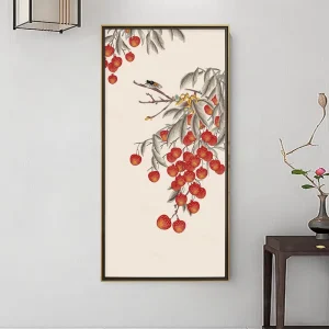Traditional Embroidery Art Lychee Theme Suitable for Living Room & Dining Room Home Decor (Embroidered Still Life)