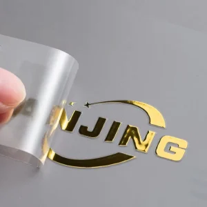Transfer Sticker Logo Custom Vinyl Uv Silver Rose Gold Metal Nickel Transfer Sticker For Bottles Daily Chemical Bottle Labeling