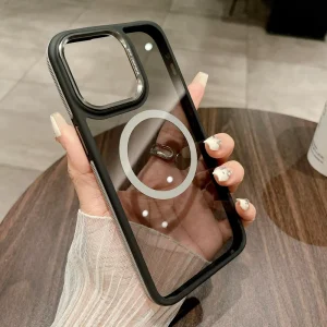 Translucent Magnetic Phone case for iPhone 15 14 13 12 11 XR Colorful Side Cell Phone Cover for iPhone 16 for Samsung S25