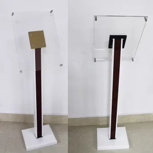 Transparent Acrylic Floor Display Stand Brochure Sign Holder