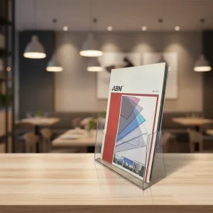 Transparent Acrylic Office Brochure Display Stand with Document Storage Rack Model 21-5.8 Direct Manufacturer