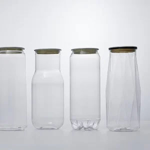 Transparent Empty PET Plastic Jar Bottle Food Storage Customise Soda Beer 550ml Plastic Cans Aluminium Lid