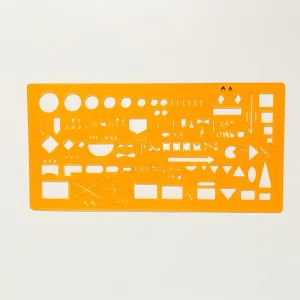 Transparent Orange Square Plastic Drawing Template 20cm X 10cm 1mm Thick for Map Marking