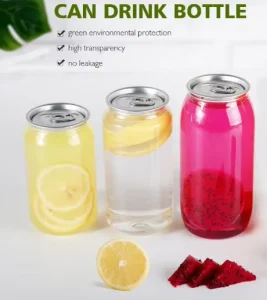 Transparent PET Beverage Cans Cake Jar Drinking Juice Bottle Can Free Samples