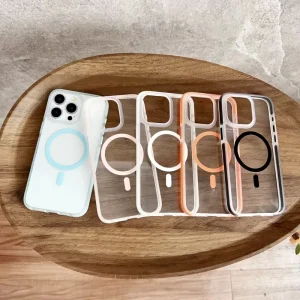 Transparent Phone Case With Magnetic for iPhone 16 15 14 13 12 11 Pro Clear Mobile Phone Cover for iPhone 16 Series Case