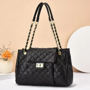 Trend Light Luxury Women PU Hobo Shoulder Bag Solid Color Chain Crossbody Purse Adjustable Single Strap