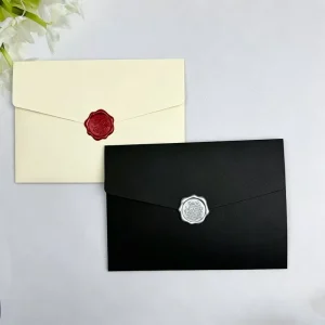 Tri-fold Matte Finish Art Paper Wedding Invitation Folder with Pockets Laser Cut Gift Card Custom Size for Weddings & Events