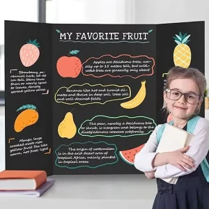 Trifold Black Corrugated PP Poster Board for Science Fair Event Displays Business Presentations Custom Cutting Process