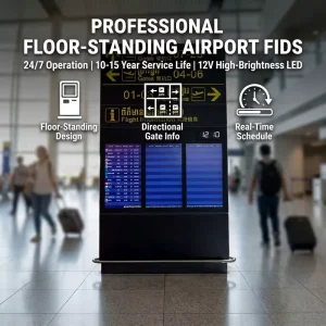 Turn-Key FIDS Display System Complete LCD Terminal Custom OEM for Airport Subway Passenger Information Wayfinding Deployment