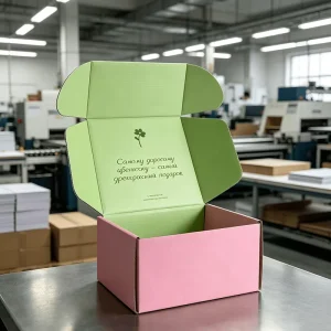 Two Tone Design Printed Shipping Gift Packaging Box Custom Corrugated Paper Mailer Box for Essential Oil Eye Cream Products Pack