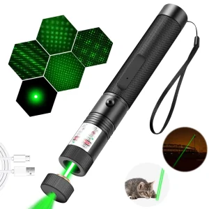 USB Laser 303 Rechargeable Stars Laser Flashlight Sight with Built in Battery Green Red Purple Lazer for Teaching Laser Pen