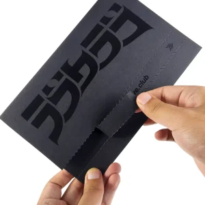 UV Logo Printing Black Custom Paper Packaging Envelopes For Thank You Card With Tear Strip Envelope