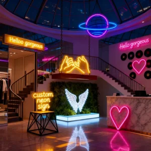 UV Print Custom Neon Sign LOGO Store LED Neon Lights Sign Art Spaces Draw Attention Neon LED Sign Custom Business Brand Mark