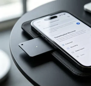 Ultra-Slim AI Voice Recorder Card Credit Card Size Smart Note Taker with Voice Recording Transcription and AI Meeting Summary