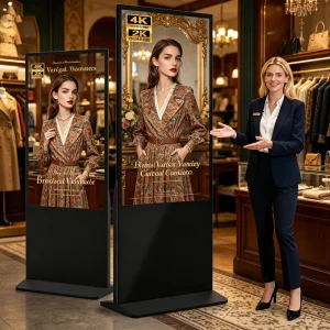 Ultra Slim Floor Stand Digital Signage Display with Narrow Bezel for Narrow Corridors and Small Shops