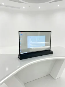 Ultra-Thin 30 43 55 Inch Transparent OLED Touchscreen Digital Poster for Indoor Elevator Text Display