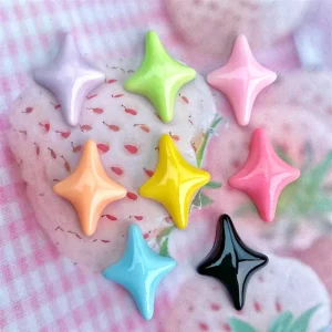 Unique Resin Art Materials Colorful Mini Stars Flatbacks for DIY Earrings Decorative Ornaments Handmade Decor