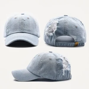 Unisex Washed Suede PVC Cowboy Baseball Caps, Street Style, Duckbill, Large-Brimmed, 6-Panel, Outdoor