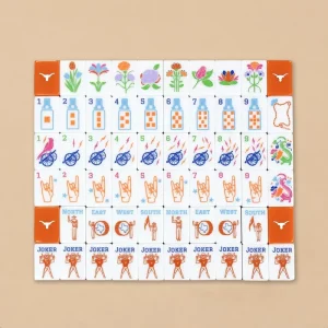 University of Texas Mahjong Tiles American Mahjong Set Double Layer Premium Acrylic College Souvenir for Alumni