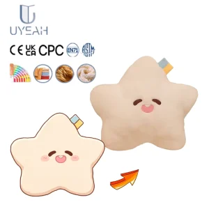Uyeah OEM Personal Design Custom Star Shaped Plush Doll Cute Yellow Star Character Soft Stuffed Plush Cartoon Toy Kids Gifts