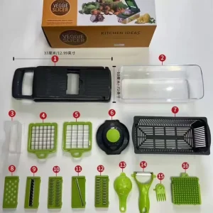 Vegetable Cutter Multi functional 14 16 26 Set Kitchen Cutter Grater Shredder Kit Vegetable Chopper