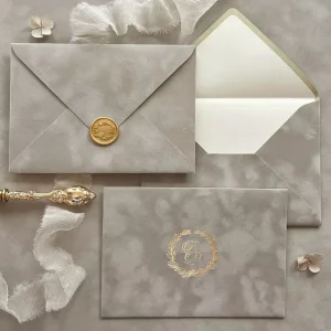 Velvet Envelope 5.5×7.5in 14x19cm Grey Invitation Congratulatory Cards Elegant Gift Envelope for Wedding Mariage Party