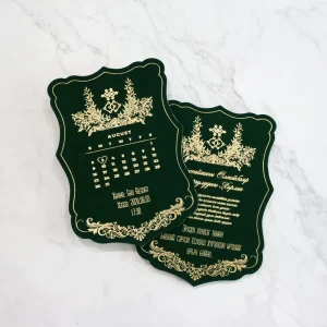 Velvet Invitations With Logo Personalized Craft Cutting Shape Vintage Velvet Wedding Invitation Cards