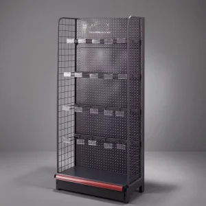Vertical Pegboard Mesh Display Rack with Detachable Hook Holders for Hardware, Snacks, Accessories, and Small Items