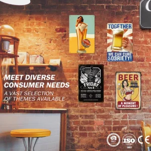 Vintage Bar Metal Tin Sign Sexy Girl Beer Poster Retro Pub Wall Decor Cocktail Lounge Cafe Decoration Metal Poster