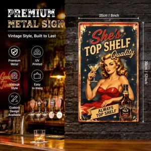 Vintage Bar Metal Tin Sign Sexy Girl Beer Poster Retro Pub Wall Decor Cocktail Lounge Cafe Decoration Metal Poster