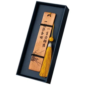 Vintage Chinese-Style Wooden Bookmark, Eco-Friendly