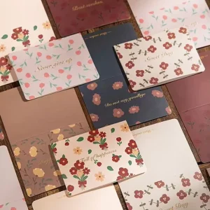 Vintage Gold Foil Small Floral Greeting Card with Envelope Gift Card Thank You Cards for Small Business Custom Print