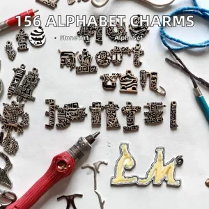 Vintage Hollow Alphabet Metal Charms and Letter Pendants for DIY Jewelry Making, Jewelry Factory, OEM ODM Custom Logo