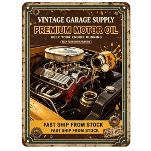 Vintage Metal Posters Cafe Pub Bar Man Cave Garage Metal Plaque Motor Oil Metal Sign Funny Outdoor Wall Sign Gasoline Tin Sign