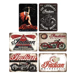 Vintage Motorcycle Metal Tin Sign Custom Color Digital Printing Painted Plaque Craft Wall Decor 30x20cm Pub Car Club Bar Garage
