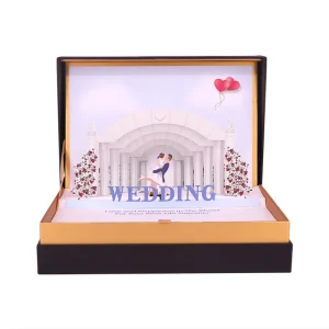 WINPSHENG Custom Luxury 3d Pop Up Wedding Scene Invitation Music Gift Box