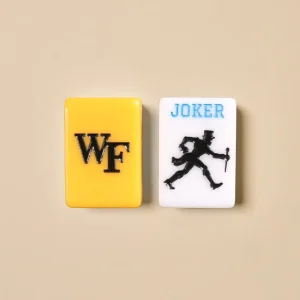 Wake Forest Mahjong Tiles with Matching Mat Double-Layer Premium Acrylic College Souvenir for Alumni