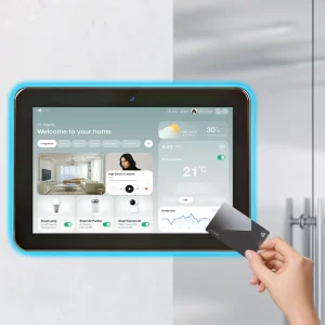 Wall Mount 10 Inch Touch Screen Tablet PC With Surrounding LED Light Bar Android 11 Wi-Fi Optional NFC Meeting Room Display